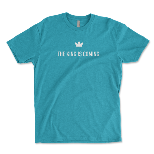 KING IS COMING T-SHIRT - BONDI BLUE